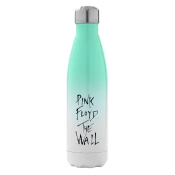 Pink Floyd, The Wall, Μεταλλικό παγούρι θερμός Πράσινο/Λευκό (Stainless steel), διπλού τοιχώματος, 500ml