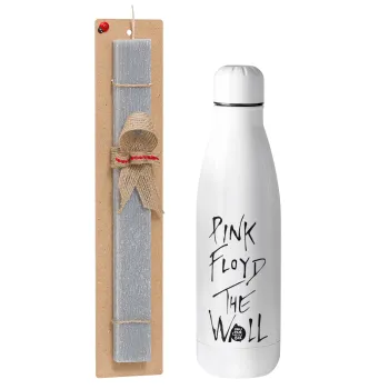 Pink Floyd, The Wall, Easter Set, metallic stainless thermos bottle (500ml) & scented flat Easter candle (30cm) (GRAY)
