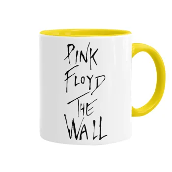 Pink Floyd, The Wall, Κούπα χρωματιστή κίτρινη, κεραμική, 330ml