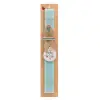Easter Set, wooden keychain & aromatic flat Easter candle (30cm) (TURQUOISE)