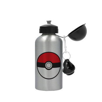 Pokemon ball, Metallic water jug, Silver, aluminum 500ml