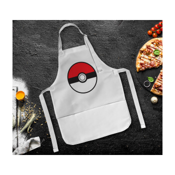 Pokemon ball, Ποδιά Σεφ Ολόσωμη Παιδική (με ρυθμιστικά και 2 τσέπες)