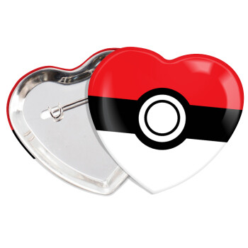 Pokemon ball, Κονκάρδα παραμάνα καρδιά (57x52mm)