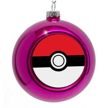 Pokemon ball, Purple Christmas tree ornament bauble 8cm