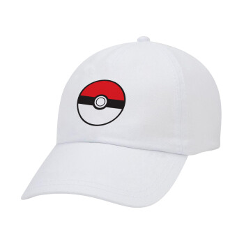 Pokemon ball, Καπέλο Baseball Λευκό (5-φύλλο, unisex)