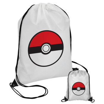 Pokemon ball, Τσάντα πουγκί με μαύρα κορδόνια (1 τεμάχιο)