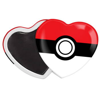 Pokemon ball, Μαγνητάκι καρδιά (57x52mm)