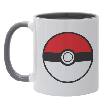Pokemon ball, Mug colored grey, ceramic, 330ml