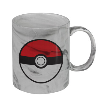 Pokemon ball, Mug ceramic marble style, 330ml