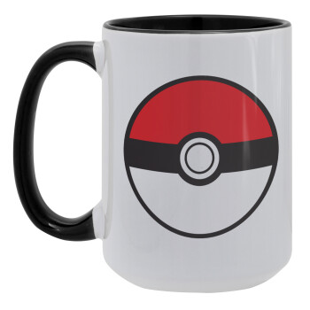 Pokemon ball, Κούπα Mega 15oz, κεραμική Μαύρη, 450ml