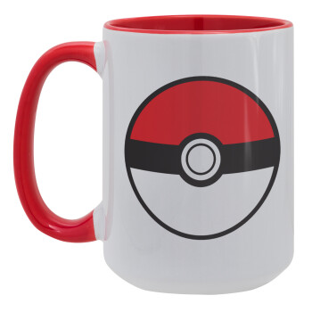 Pokemon ball, Κούπα Mega 15oz, κεραμική Κόκκινη, 450ml