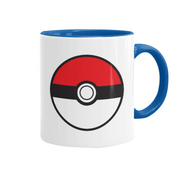 Pokemon ball, Mug colored blue, ceramic, 330ml