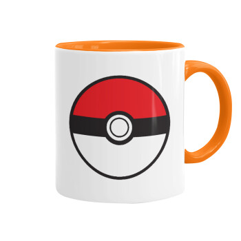 Pokemon ball, Mug colored orange, ceramic, 330ml
