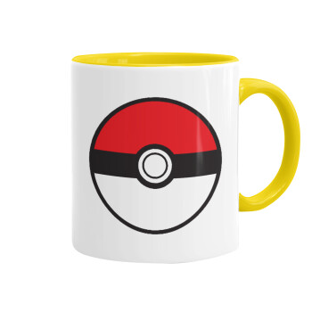 Pokemon ball, Mug colored yellow, ceramic, 330ml