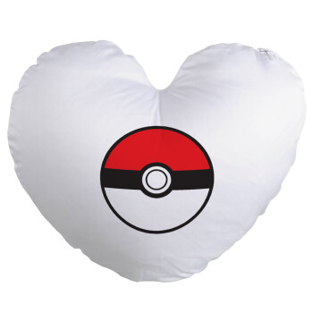 Pokemon ball, Μαξιλάρι καναπέ καρδιά 40x40cm περιέχεται το  γέμισμα