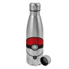 Metallic water bottle, stainless steel, 750ml