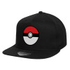 Children's Flat Snapback Hat, Black (100% COTTON, CHILD, UNISEX, ONE SIZE)
