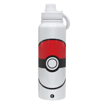 Pokemon ball, 1L Stainless Steel Thermal Bottle with Phone Holder & Double Wall Insulation
