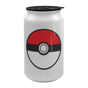 Pokemon ball, Κούπα ταξιδιού μεταλλική με καπάκι (tin-can) 500ml