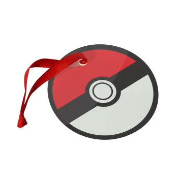 Pokemon ball, Χριστουγεννιάτικο στολίδι γυάλινο 9cm