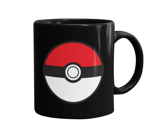 Pokemon ball — Mug black, ceramic, 330ml