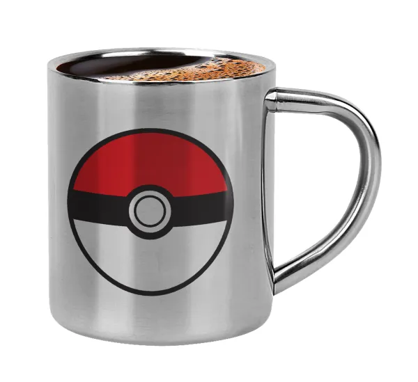 Pokemon ball — Κουπάκι μεταλλικό διπλού τοιχώματος για espresso (220ml)