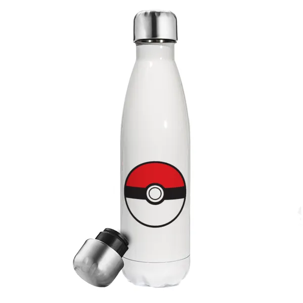 Pokemon ball — Metal mug thermos White (Stainless steel), double wall, 500ml