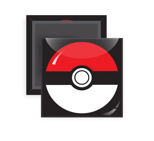 Pokemon ball — Square fridge magnet, 5x5cm