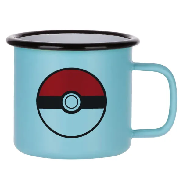 Pokemon ball — Κούπα Μεταλλική εμαγιέ ΜΑΤ σιέλ 360ml