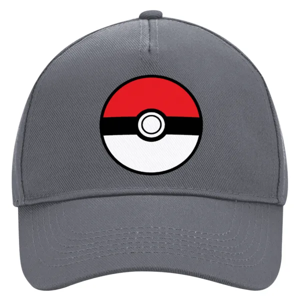 Pokemon ball — Ultimate Adult Hat Grey, (100% COTTON DRILL, ADULT, UNISEX, ONE SIZE)