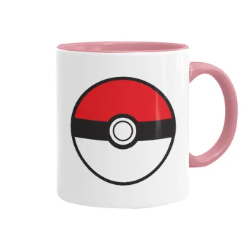 Pokemon ball, Mug colored pink, ceramic, 330ml