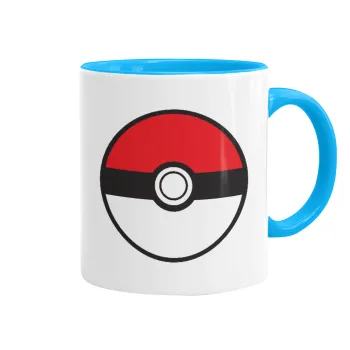 Pokemon ball, Mug colored light blue, ceramic, 330ml
