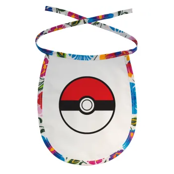 Pokemon ball, Σαλιάρα μωρού αλέκιαστη με κορδόνι Χρωματιστή