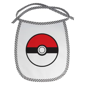 Pokemon ball, Σαλιάρα μωρού αλέκιαστη με κορδόνι Μαύρη