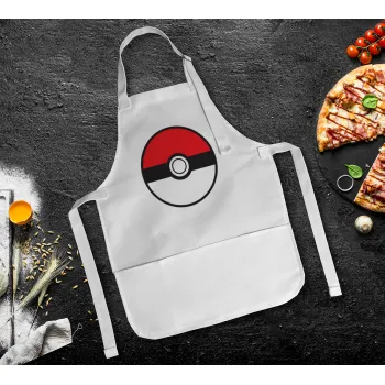 Pokemon ball, Ποδιά Σεφ Ολόσωμη Παιδική (με ρυθμιστικά και 2 τσέπες)