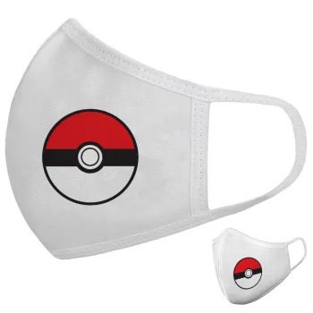 Pokemon ball, Μάσκα υφασμάτινη υψηλής άνεσης παιδική (Δώρο πλαστική θήκη)