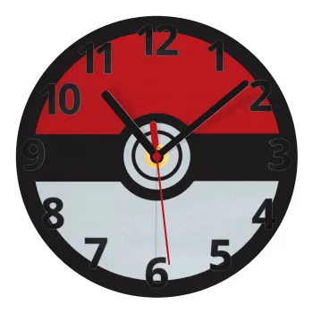 Pokemon ball, Ρολόι τοίχου γυάλινο (20cm)