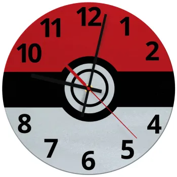 Pokemon ball, Ρολόι τοίχου γυάλινο (30cm)