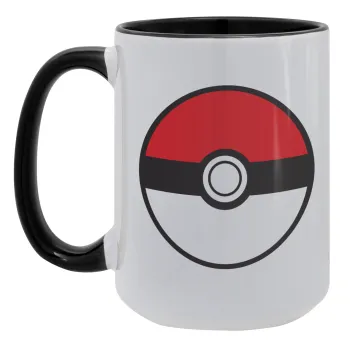 Pokemon ball, Κούπα Mega 15oz, κεραμική Μαύρη, 450ml