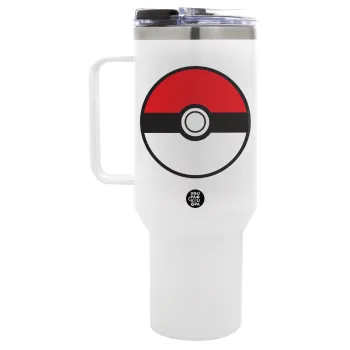 Pokemon ball, Mega Tumbler με καπάκι, διπλού τοιχώματος (θερμό) 1,2L