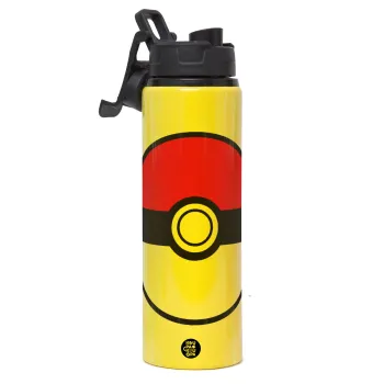 Pokemon ball, Metallic water bottle with safety lid, 850ml aluminum