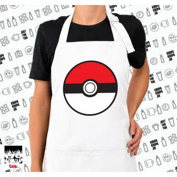 Pokemon ball, Ποδιά μακριά Σεφ ολόσωμη με τσέπες white (ΕΝΗΛΙΚΩΝ)
