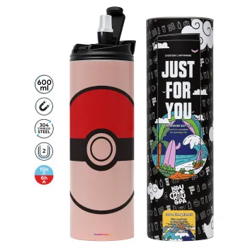 Pokemon ball, Tumbler stainless steel PINK 600ml