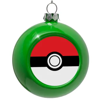 Pokemon ball, Green Christmas tree ornament bauble 8cm