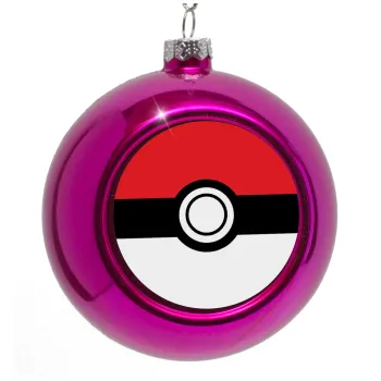 Pokemon ball, Purple Christmas tree ornament bauble 8cm