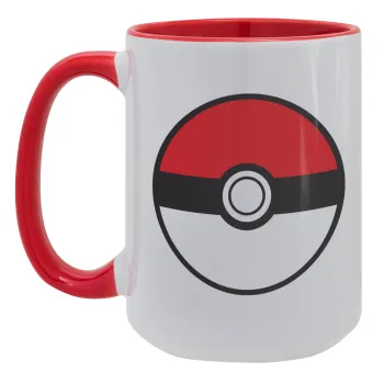 Pokemon ball, Κούπα Mega 15oz, κεραμική Κόκκινη, 450ml