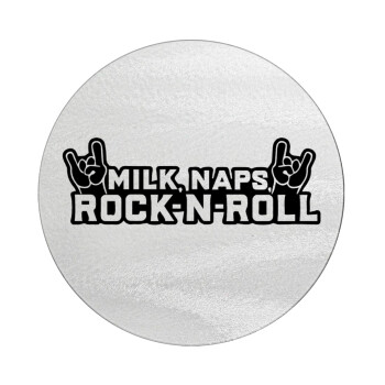 Milk, Naps, Rock N Roll, Επιφάνεια κοπής γυάλινη στρογγυλή (30cm)