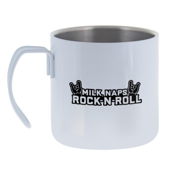 Milk, Naps, Rock N Roll, Mug Stainless steel double wall 400ml