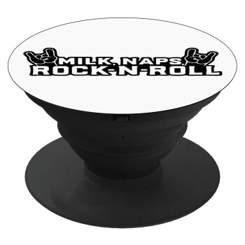Milk, Naps, Rock N Roll, Phone Holders Stand  Black Hand-held Mobile Phone Holder