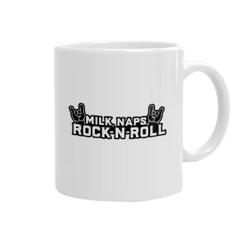 Milk, Naps, Rock N Roll, Ceramic coffee mug, 330ml